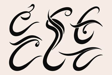curly Flourishes Swirls scroll design, Vintage Filigree Swirls,calligraphy font style Decorative Elements, Text Ornaments curly thin line swings swashes, Flourishes Swirls, text divider
