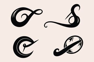 Obraz premium Text tail typography Swoosh baseball Sign shape vector set for text ornaments Font tails for football or athletics sport team Swash Typography Tails and design elements.