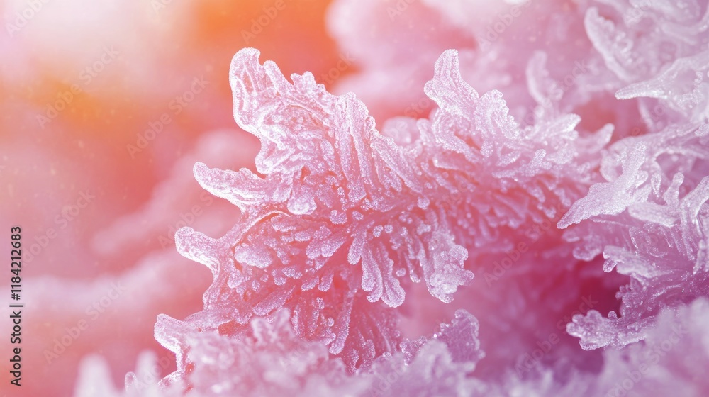Poster delicate ice formations create stunning display of intricate tex