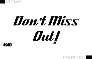Typography Lettering Sale Design For Advertising Don't Miss Out!.
