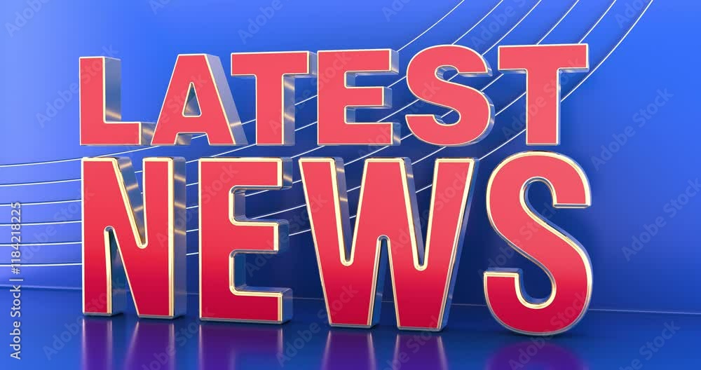 Poster latest news screen, video animation seamlessly loopable. 3d rendering