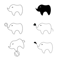 Elephant logo, icon vector, Elephant zoo safari logo design template, Elephant icon Vector.