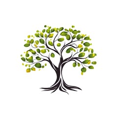 Obraz premium A beautiful green bush tree isolated on a white background