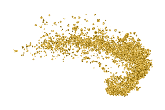 Gold Texture Pattern on Transparent Background. Light Golden Confetti. PNG Design Element.