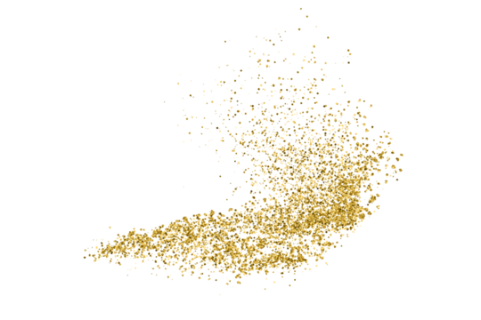 Gold Texture Pattern on Transparent Background. Light Golden Confetti. PNG Design Element.