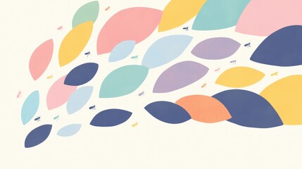 Fototapeta premium Ants watercolor concept. Vibrant Watercolor Trail of Doodled Ants Abstract Pattern Background