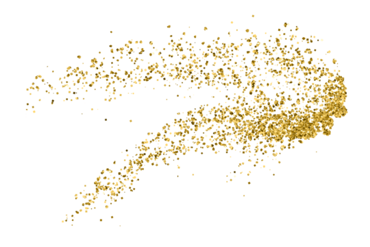 Gold Texture Pattern on Transparent Background. Light Golden Confetti. PNG Design Element.