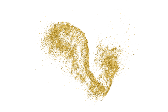 Gold Texture Pattern on Transparent Background. Light Golden Confetti. PNG Design Element.