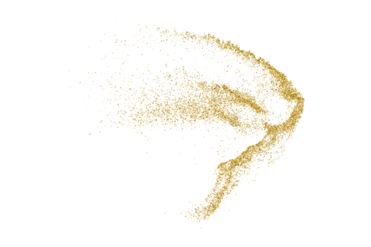 Gold Texture Pattern on Transparent Background. Light Golden Confetti. PNG Design Element.