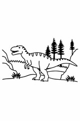 Jurassic Tyrannosaurus Rex Outline - Printable A4 Vector Coloring Sheet for Young Explorers