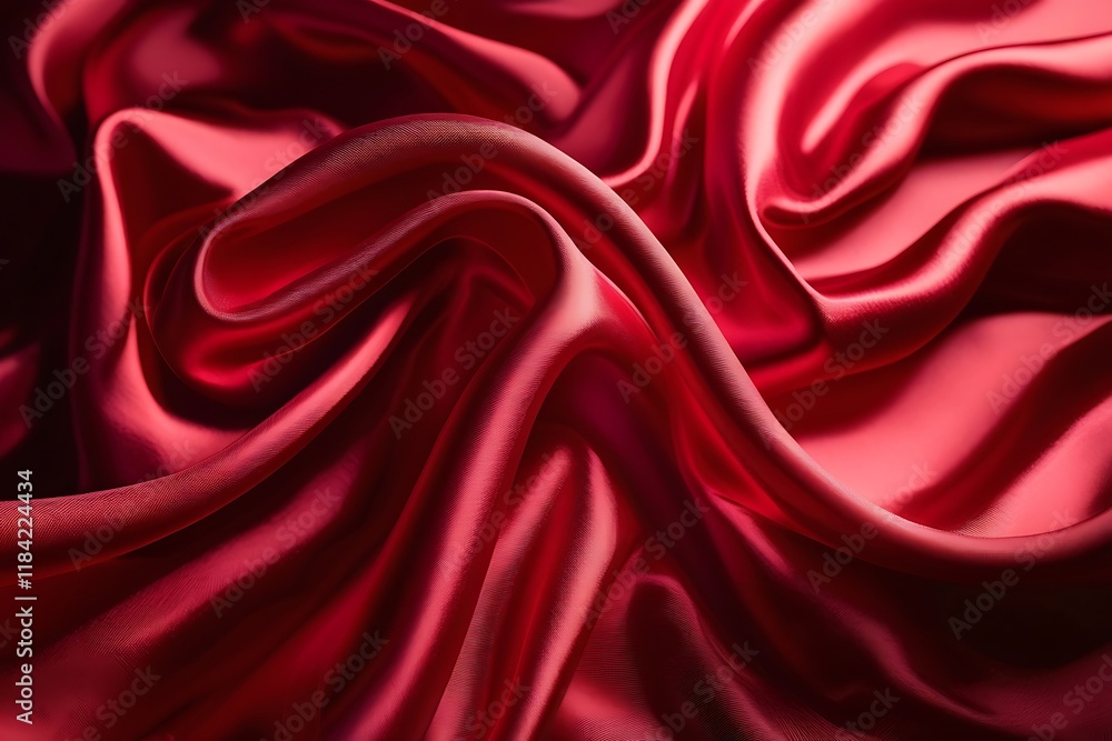 Poster abstract red background features a captivating display of dynamic curves and waves, evoking a sense 