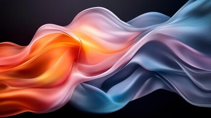 Obraz premium Serene color waves dance, a mesmerizing abstract flow. Warm hues blend with cool, creating a visual symphony.