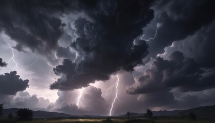 A dark and stormy sky with lightning illuminating the clouds, lightning, end times