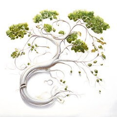A beautiful green bush tree isolated on a white background