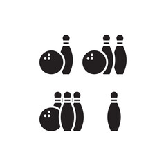 Bowling icon Line Art Logo set
