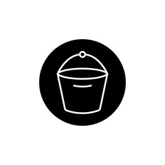 Bucket icon Line Art Logo set