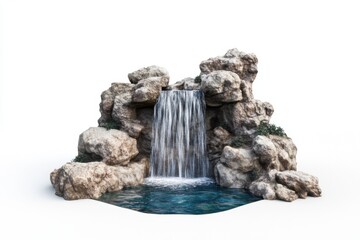 A serene waterfall cascading over rocks into a tranquil pool.
