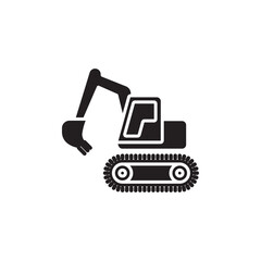 Excavator icon Line Art Logo set