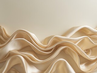 Fototapeta premium Golden Silk Waves Abstract Luxury Background Design.