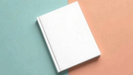 Fototapeta premium Mock up book blank white, cover for magazine, booklet, brochure, diary, business portfolio mock-up design template on colorful background.