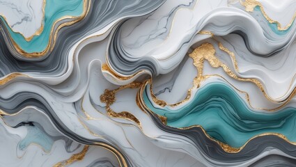 Abstract Marble Inspired Background with Fluid Waves