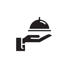 Hand holding tray icon Line Art Logo set