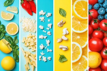Colorful Display of Diverse Food Products
