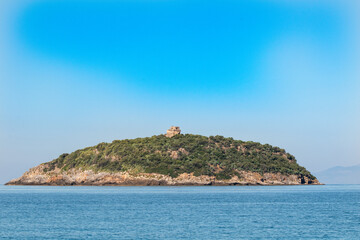 Isola di Cirella island off the coast of Italy near Diamante