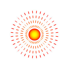 Red circle for pain target. Sore body part mark symbolizing ache. Abstract icon for hurt area. Localization sign used in pain relief advertisements