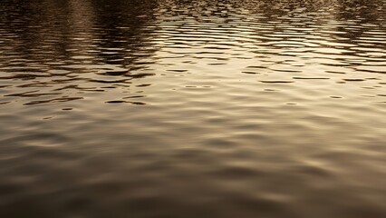 Serene Brown Lake, Abstract Water Ripples and Reflections - Calming Nature Background