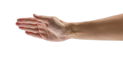 Man's hand isolated on white background