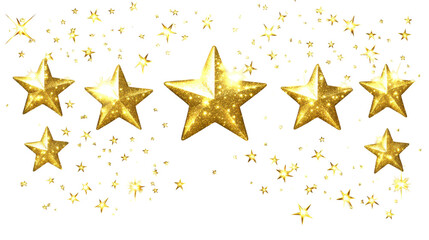 golden stars isolated on white background