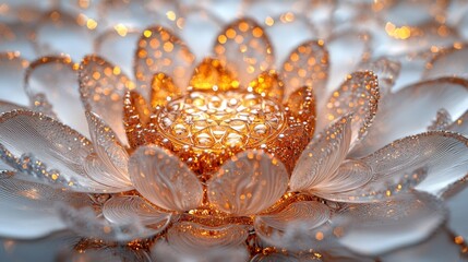 Detailed glowing mandala on white background for quotes or branding