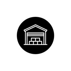 Warehouse icon Line Art Logo set
