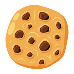 Cookie crumble, bite biscuit oatmeal. Tasty chip bakery. Sweet dessert food. Cartoon pastry baked snack for breakfast. Chocolate cake with crumb