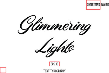 Christmas Text Saying Cursive Typography Lettering Glimmering Lights