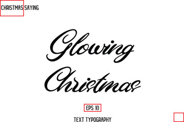 Christmas Text Saying Cursive Typography Lettering Glowing Christmas