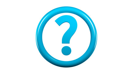 Blue question mark in a circle - perfect for help, FAQ, and query related designs. transparency background