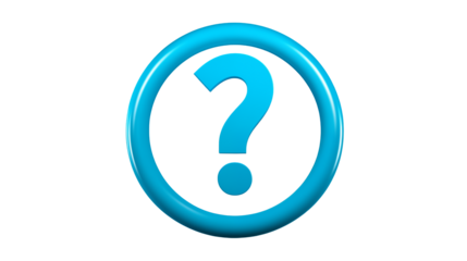 Blue question mark in a circle - perfect for help, FAQ, and query related designs. transparency background