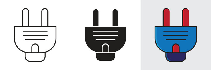 Vector illustration of electrical plug with lighting icon. Electrical plug Design vector icon for apps, web and entertainment.