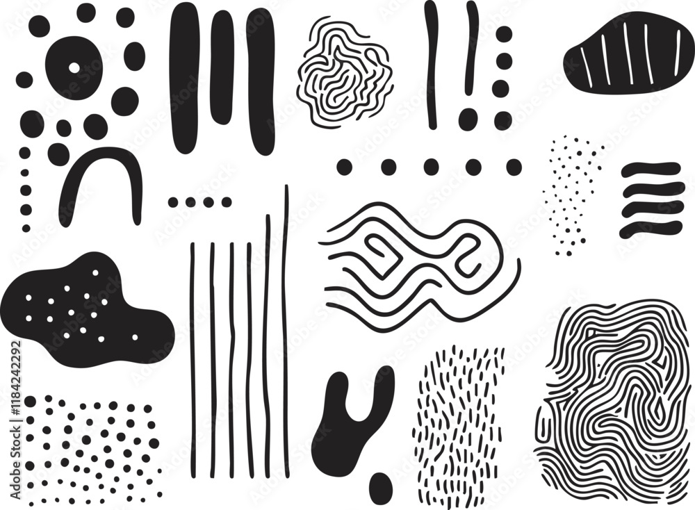 Poster Abstract black and white geometric patterns for modern design elements.