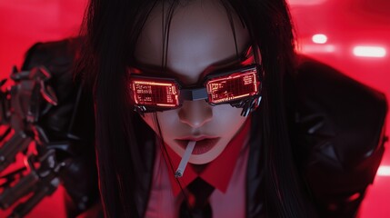 Woman face surrounded by digital interface and holographic elements, symbolizing technology, innovation, and the future of human-computer interaction 