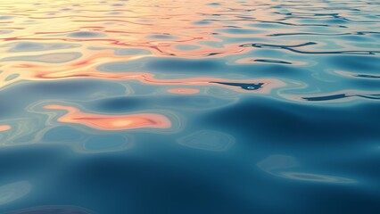 Abstract Peach Water Ripples, Calm Ocean Reflections and Subtle Surface Texture