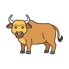 buffalo vector icon, animals vector illustration - simple illustration of buffalo perfect for logos, and animals-themed designs.