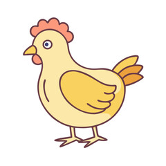 chicken hen vector icon, animals vector illustration - simple illustration of chicken hen perfect for logos, and animals-themed designs.