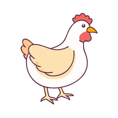 chicken hen vector icon, animals vector illustration - simple illustration of chicken hen perfect for logos, and animals-themed designs.