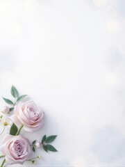 Fototapeta premium Soft lavender and blue funeral flyer template background with subtle floral and nature motifs