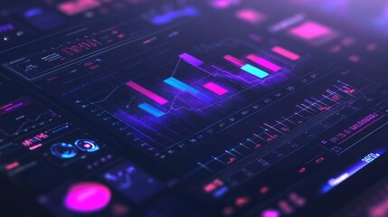 Obraz premium Data visualization techniques digital workspace infographic technology environment overview insights