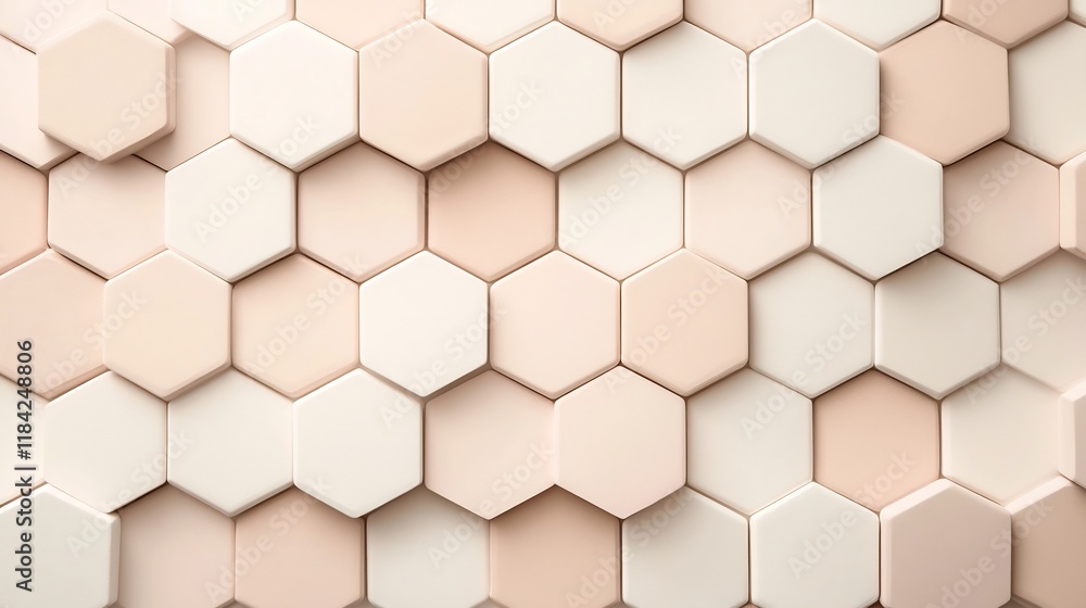 Aufkleber neutral geometric hexagon tile pattern with elegant minimalist design and seamless repetition