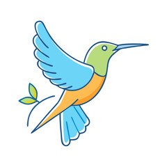 hummingbird vector icon, animals vector illustration - simple illustration of hummingbird perfect for logos, and animals-themed designs.